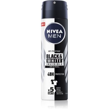 Nivea Men Invisible Black & White spray anti-perspirant pentru barbati Nivea Cosmetice și accesorii