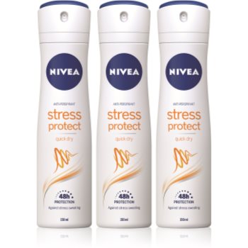 Nivea Stress Protect spray anti-perspirant 3 x 150 ml (ambalaj economic)