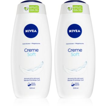 Nivea Creme Soft gel calmant pentru dus 2 x 500 ml (ambalaj economic)