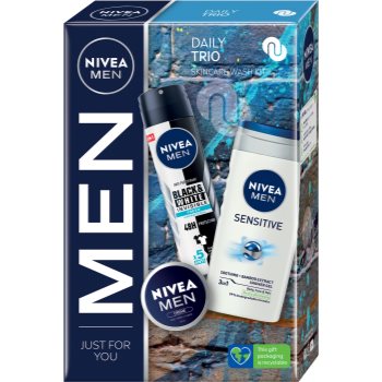 NIVEA MEN Daily Trio set cadou pentru fata si corp pentru bărbați