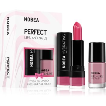 NOBEA Day-to-Day Perfect Lips and Nails set de lacuri de unghii și ruj hidratant