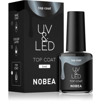 NOBEA UV & LED Top Coat lac de unghii top coat, cu utilizarea lămpii UV/LED glossy Coat imagine noua
