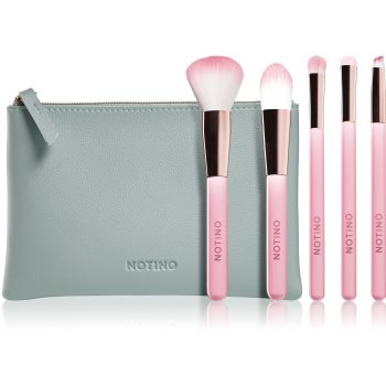 Notino Pastel Collection Brush set with pouch set de călătorie cu pensule accesorii imagine noua
