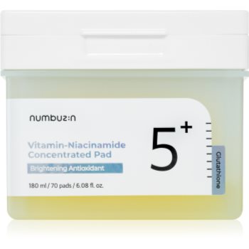 Numbuzin No. 5 Glutathione Vitamin Concentrated Toner Pad dischete de tonifiere pentru luminozitate si hidratare