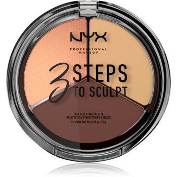 NYX Professional Makeup 3 Steps To Sculpt Patela pentru conturul fetei notino.ro Cosmetice și accesorii