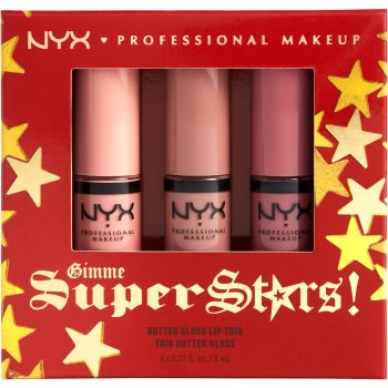 NYX Professional Makeup Gimme SuperStars! Butter Lip Gloss Trio set cadou de buze