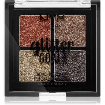 NYX Professional Makeup Glitter Goals paletă cu farduri cu sclipici pachet mic accesorii imagine noua