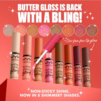NYX Professional Makeup Butter Gloss Bling lip gloss strălucitor - 1 | YEO