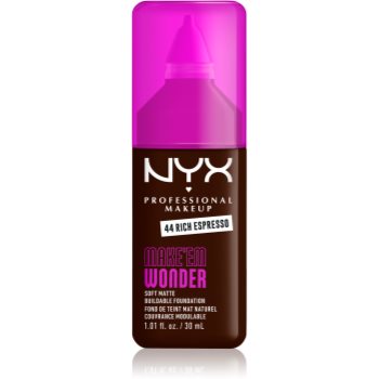 NYX Professional Makeup Make ‘Em Wonder легкий матуючий тональний засіб відтінок 44 Rich Espresso 30 мл