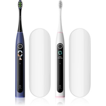Oclean X Lite Set Duo pack periuta de dinti cu ultrasunete pachet duo cu trusă de călătorie Dark Blue+Grey