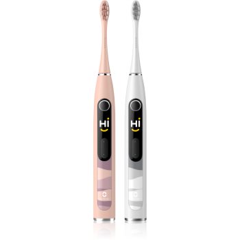 Oclean X10 Set periuta de dinti electrica sonica pachet duo Pink & Silver