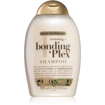 OGX Bonding Plex șampon regenerator pentru păr foarte deteriorat și vârfuri despicate