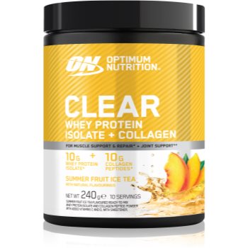 Optimum Nutrition Clear Protein Whey Protein Isolate + Collagen proteine din zer cu colagen