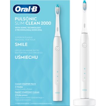 Oral B Pulsonic Slim Clean 2000 White periuta de dinti electrica sonica notino.ro imagine noua