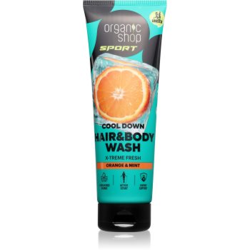 Organic Shop Sport Orange & Mint гель для душу для тіла та волосся з освіжним ефектом 200 мл