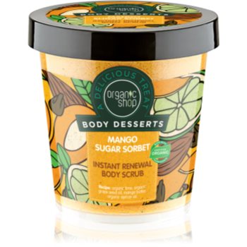 Organic Shop Body Desserts Mango Sugar Sorbet exfoliant din zahăr, pentru regenerare pentru corp Accesorii
