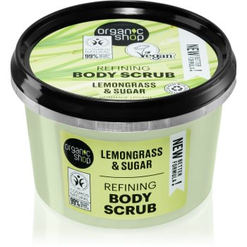 Organic Shop Lemongrass & Sugar crema delicata pentru exfoliere pentru corp