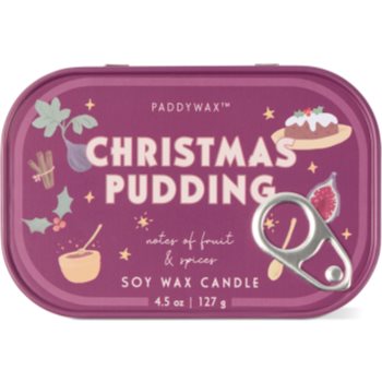Paddywax Bistro Tin Christmas Pudding aроматична свічка в металевій коробці 127 гр