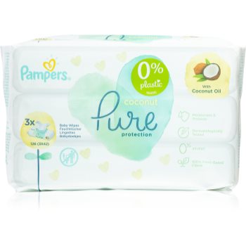 Pampers Pure Protection Coconut servetele delicate pentru copii pentru piele sensibila notino.ro imagine