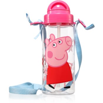 Peppa Pig Tritan Bottle With Strap sticlă pentru apă pentru copii