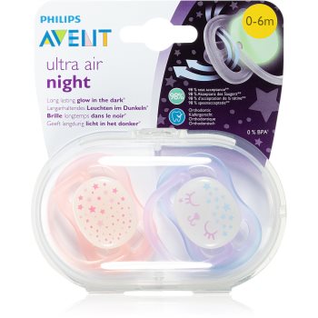 Philips Avent Soother Ultra Air Night 0-6 m suzetă