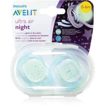 Philips Avent Soother Ultra Air Night 0-6 m suzetă