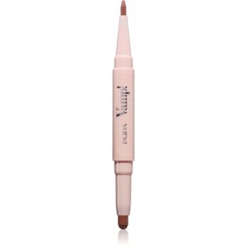 PUPA Milano Vamp! Creamy Duo помада та контурний олівець для губ 2 в 1 відтінок 003 Warm Nude 0.8 гр