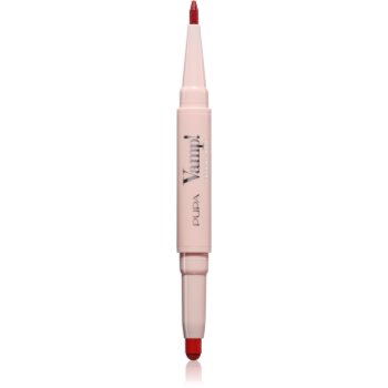 PUPA Milano Vamp! Creamy Duo помада та контурний олівець для губ 2 в 1 відтінок 012 Cherry Red 0.8 гр