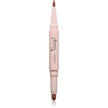 PUPA Milano Vamp! Creamy Duo ruj și creion pentru conturul buzelor 2 in 1 (PUPVMPW_KLIP74)