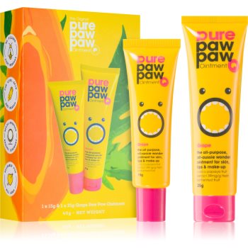 Pure paw paw grape balsam pentru buze crapate si pielea uscata (set cadou)