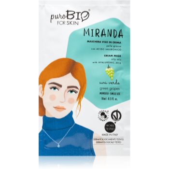puroBIO Cosmetics Miranda Green Grapes mască de curățare și catifelare cu acid hialuronic notino.ro imagine