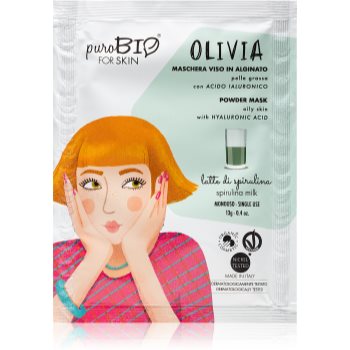 puroBIO Cosmetics Olivia Spirulina Milk mască exfoliantă în pulbere notino.ro imagine