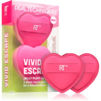 Real Techniques Vivid Escape All About that Base Puff Set burete pentru machiaj