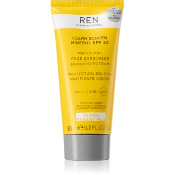 Ren clean screen mineral spf 30 protectie solara mata pentru fata spf 30