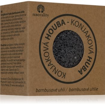 Renovality Konjac mushroom bamboo charcoal burete pentru curatare pentru pielea problematica