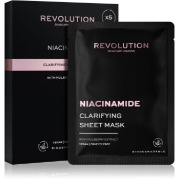 Revolution Skincare Niacinamide Clarifying set de măști textile pentru ten acneic