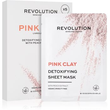 Revolution Skincare Pink Clay set de măști textile cu efect detoxifiant notino.ro Cosmetice și accesorii