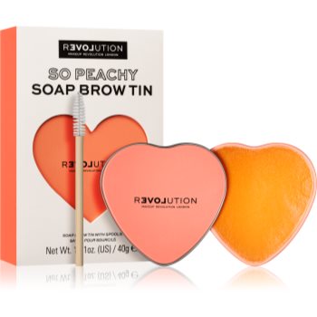 Revolution Relove So Peachy Soap Brow Tin pomadă pentru sprâncene cu pensula Online Ieftin accesorii