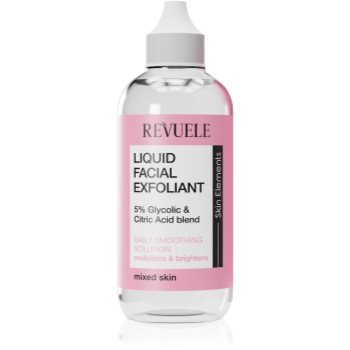 Revuele Liquid Facial Exfoliant 5% Glycolic + Citric Acid blend serum cu efect exfoliant pentru ten mixt