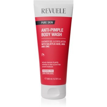 Revuele Pure Skin Anti-Pimple gel de dus exfoliant impotriva acneei