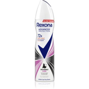 Rexona Advanced Protection Invisible Pure antiperspirant împotriva petelor albe și galbene 72 ore