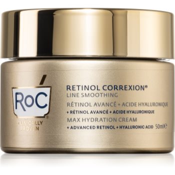 RoC Retinol Correxion Line Smoothing cremă hidratantă cu acid hialuronic accesorii imagine noua