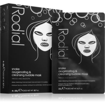 Rodial Snake Oxygenating & Cleansing Bubble Sheet Masks mască textilă antioxidantă