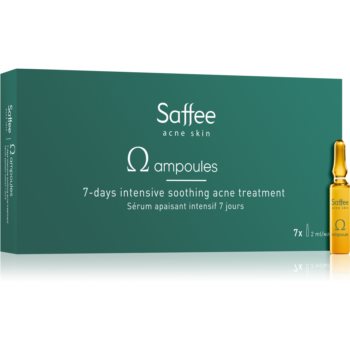 Saffee Acne Skin Omega ampoules: 7-days intensive soothing acne treatment 7 zile de terapie intensivă pentru calmarea simptomelor acneice 7 Days imagine noua