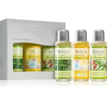 Saloos Bio Body And Massage Oils Aloe Vera & Meadow Flowers & Ricin set cadou (efect regenerator) accesorii imagine noua