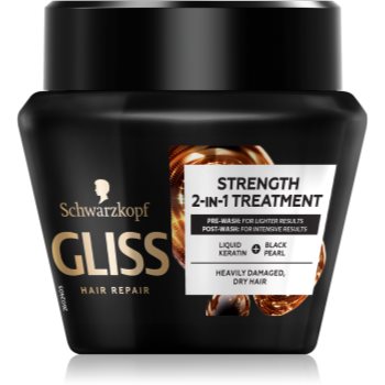 Schwarzkopf gliss strength 2-in-1 treatment mască fortifiantă pentru păr uscat și deteriorat