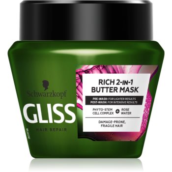 Schwarzkopf Gliss Rich 2-IN-1 Butter masca pentru regenerare pentru par fragil