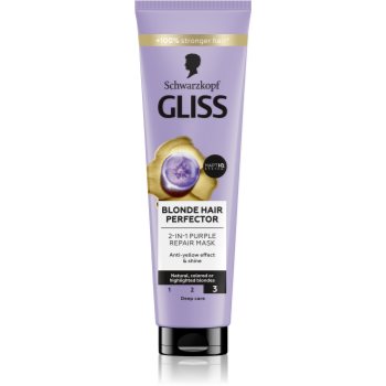 Schwarzkopf Gliss Blonde Hair Perfector masca de par regeneratoare pentru iluminarea părului sau pentru părul cu șuvițe