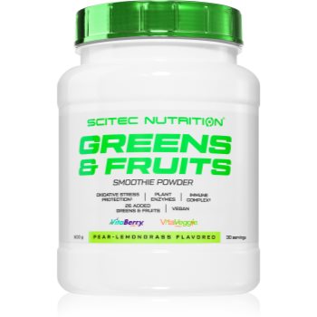 Scitec Nutrition Greens & Fruits pulbere pentru pregătirea băuturilor cu vitamine