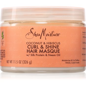 Shea Moisture Coconut & Hibiscus Curl & Shine masca tratament intensiv pentru păr creț